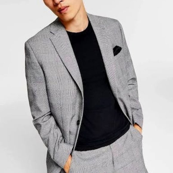 𝅺Bar III Mens Skinny-Fit Plaid Suit Jacket, Choose Sz/Color